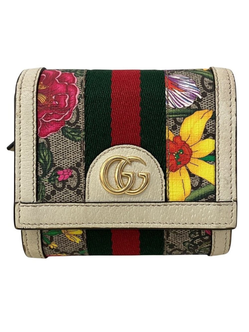 Gucci Ophidia Compact Wallet GG Supreme Bifold Canvas Leather